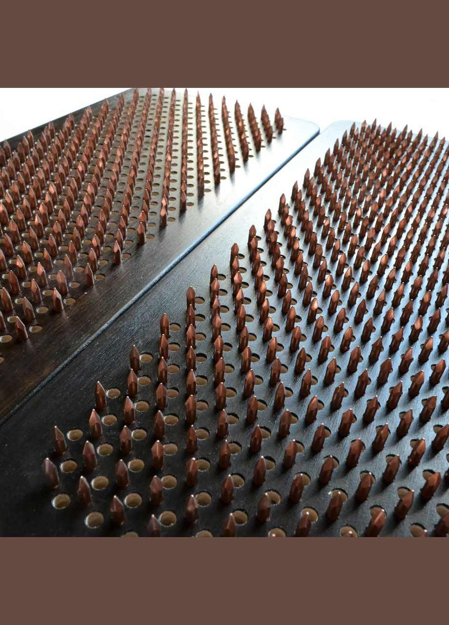 Доска Садху (медь) "Розы", доска с медными гвоздями для йоги, шаг 10мм. Доска для стоянки на гвоздях. No Brand (301482651)