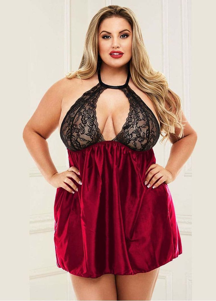 Сексуальний спокусливий еротичний пеньюар (плюс-сайз) - еротична білизна NDS (367583327)