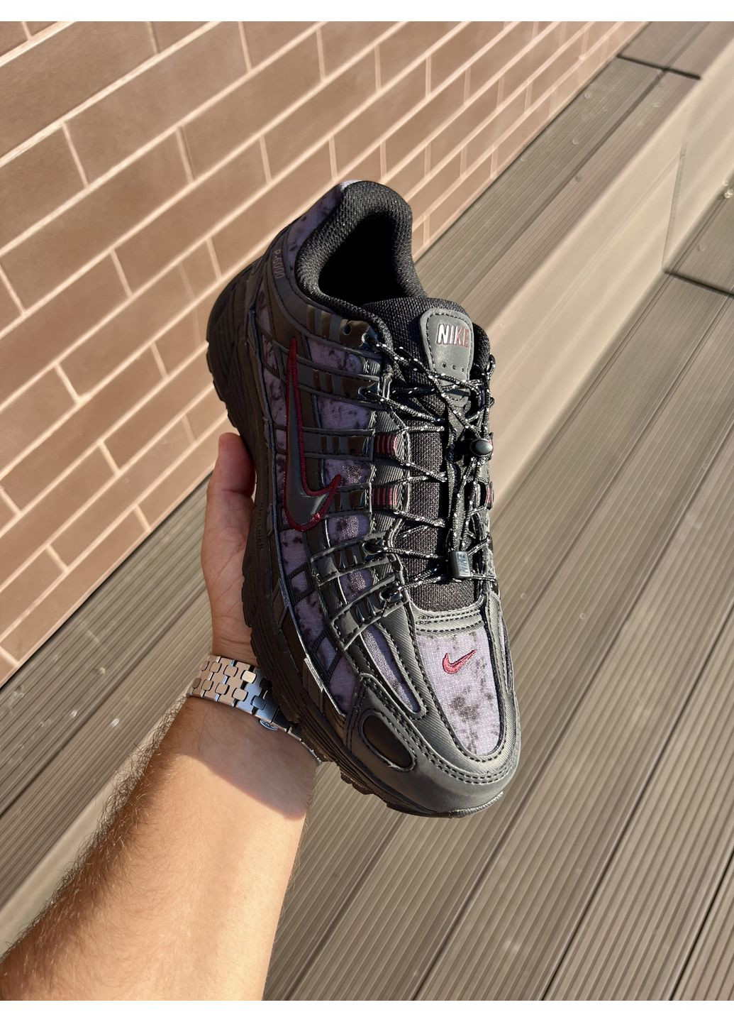 КРОССОВКИ ЖЕНСКИЕ NIKE P6000 BLACK RED НАЙК П-6000 No Brand чёрные демисезоны (368887717)