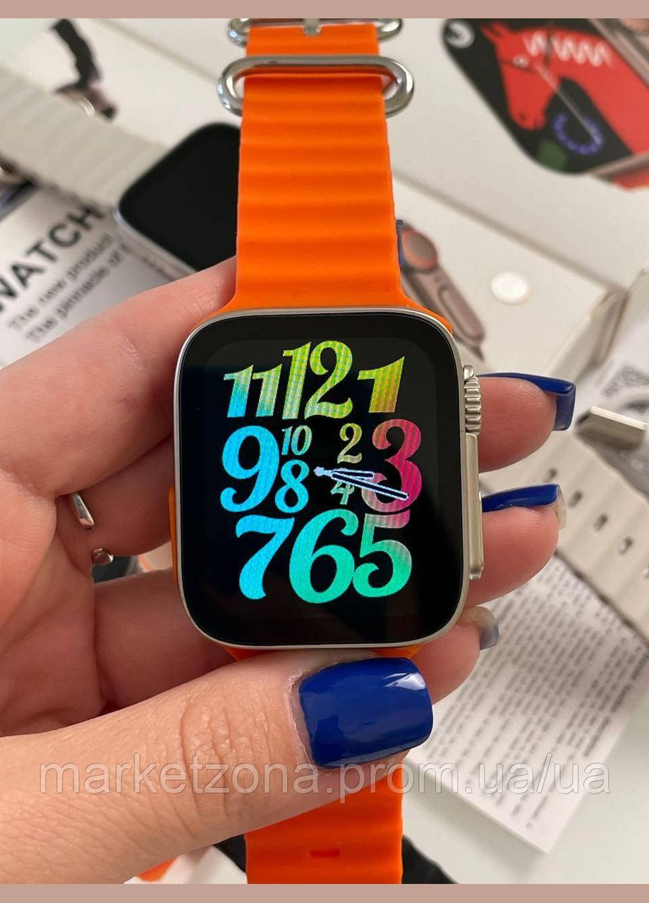 Смарт Годинник GT9 ultra 49 mm 8 series помаранчевий смарт вотч ультра бездротова зарядка Smart Watch (334314658)