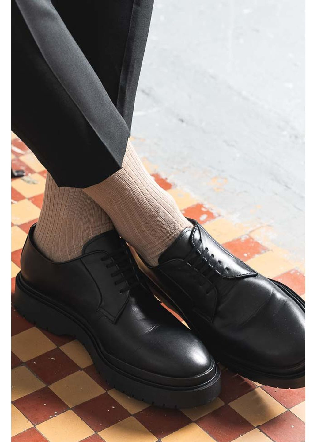 Бежевые носки мужские классические хлопковые 107 elegant Steven (349499738)