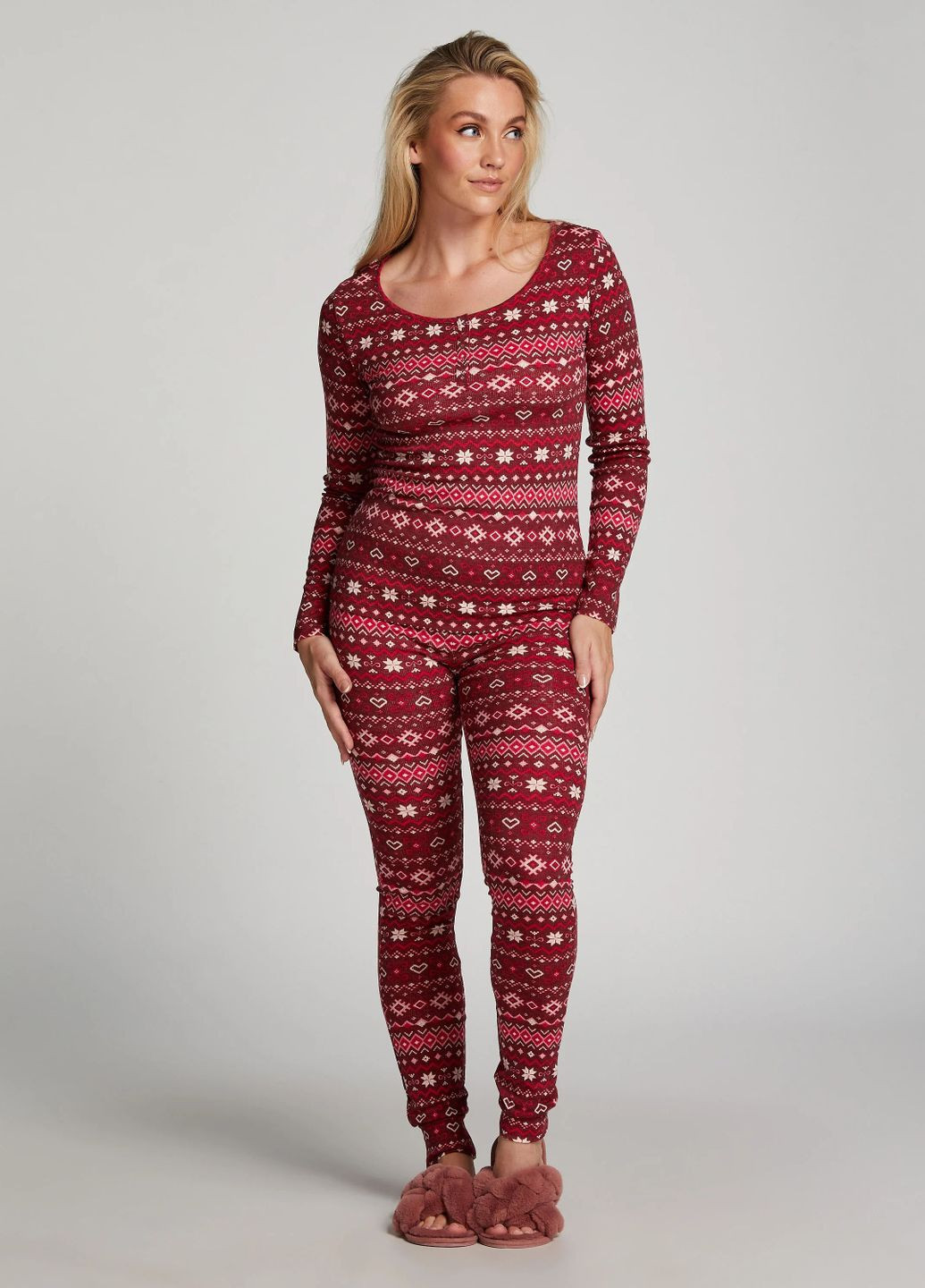 Червона всесезон піжамний лонгслів Hunkemoller