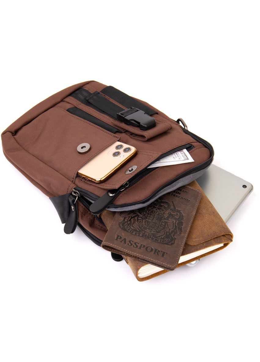 Мужская кожаная сумка через плечо коричневая кроссбоди 20661 Vintage (329196637)