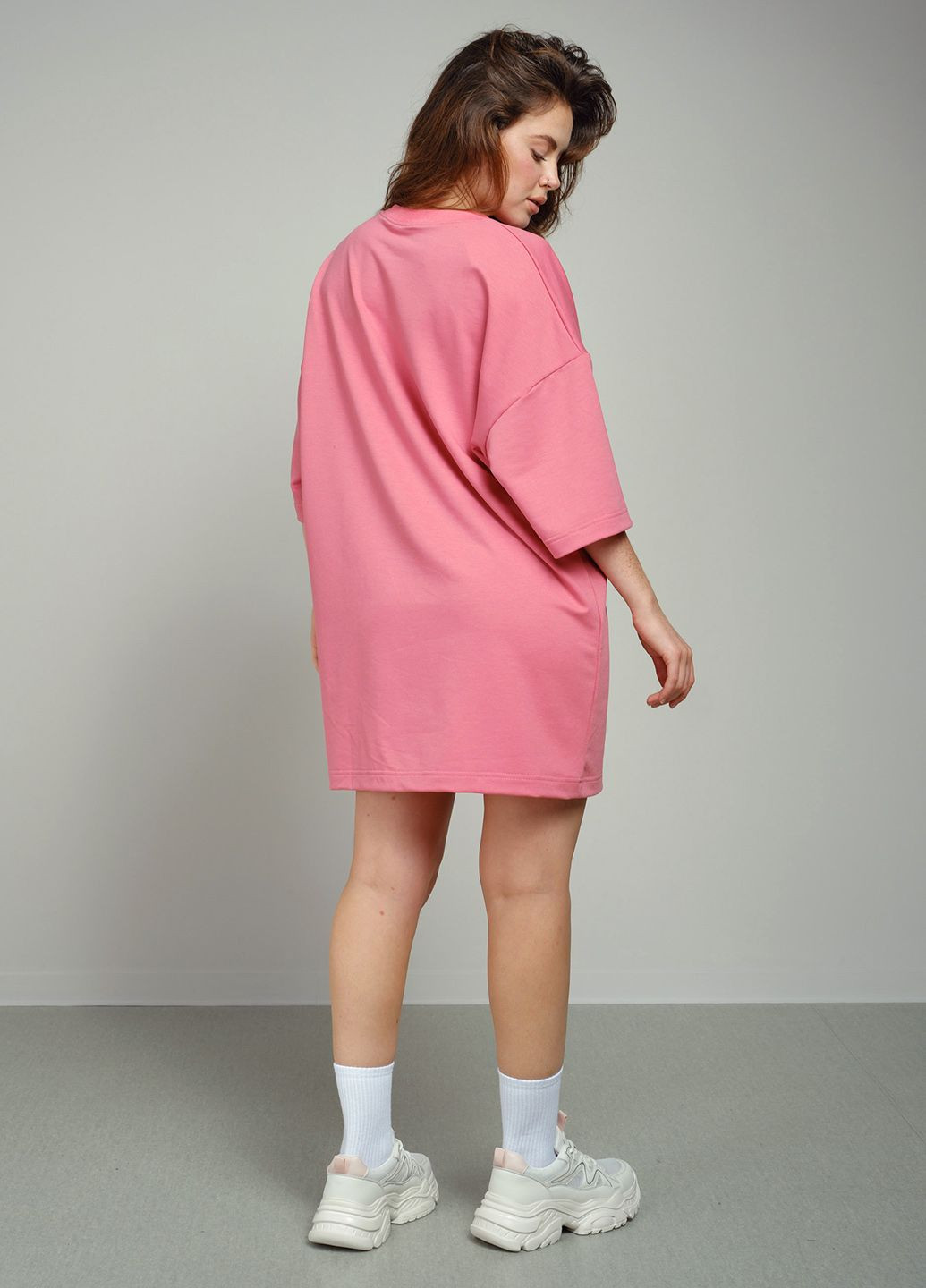 Розовая летняя платье футболка розовое 103145 Power