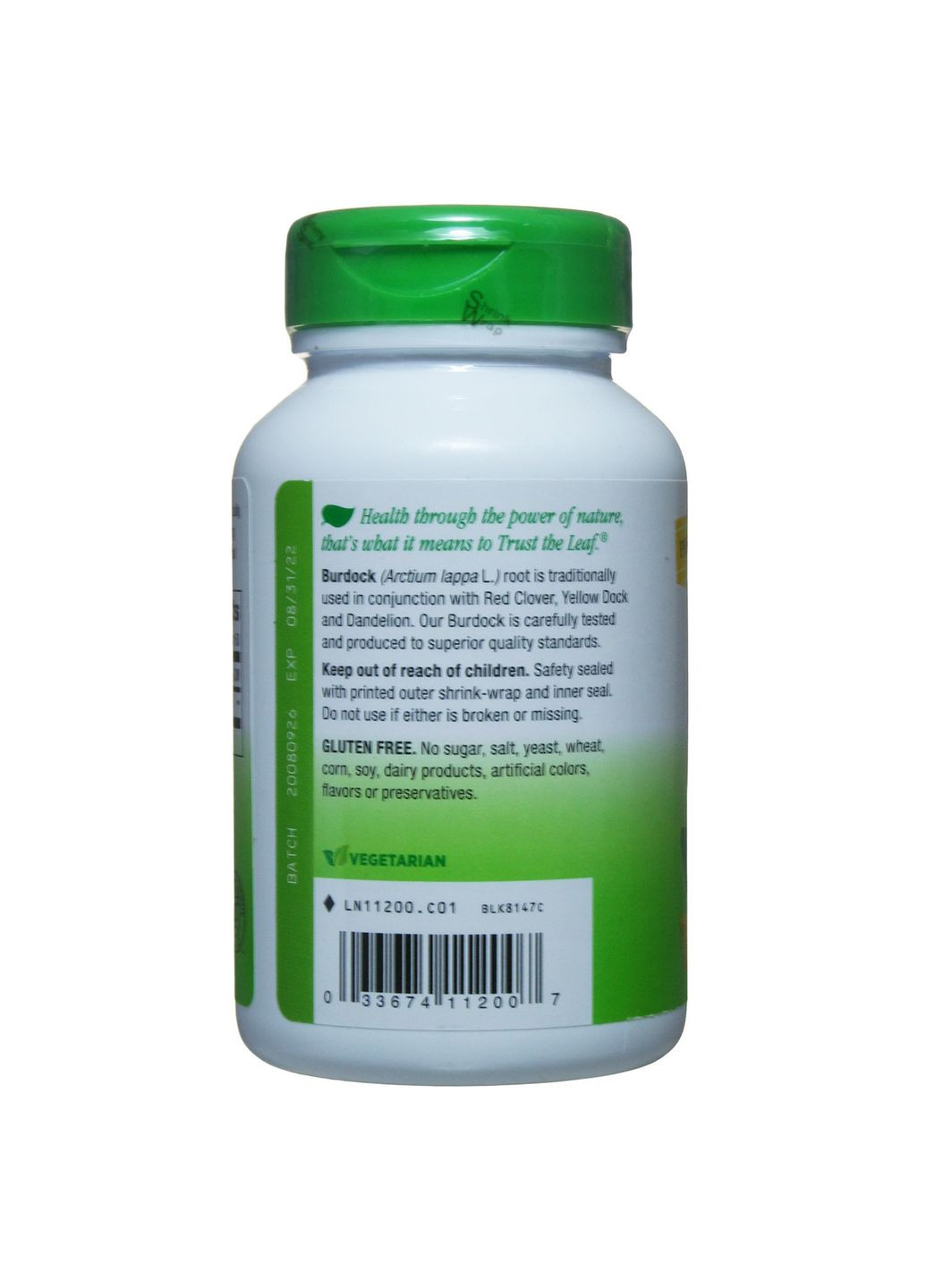 Корінь лопуха, Burdock Root,, 475 мг, 100 капсул Nature's Way (366734415)