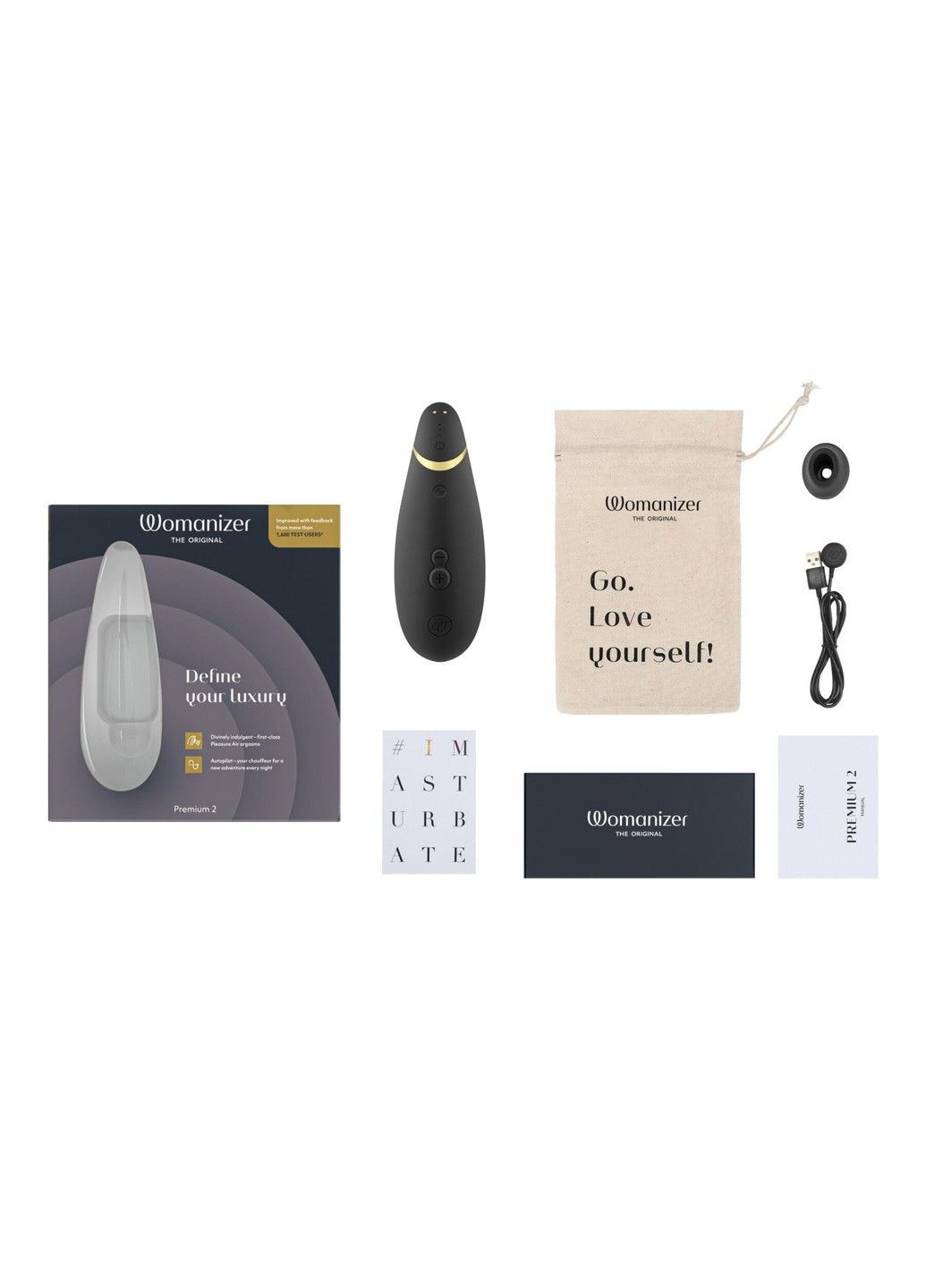 Вакуумный клиторальный стимулятор Premium 2 - Black, функции Autopilot и Smart Silence Womanizer (316163576)