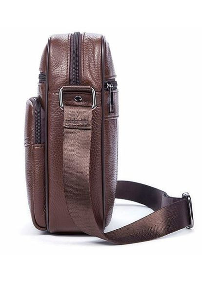 Сумка мужская через плечо кожаная зернистая 14705 Коричневая Vintage (302008788)