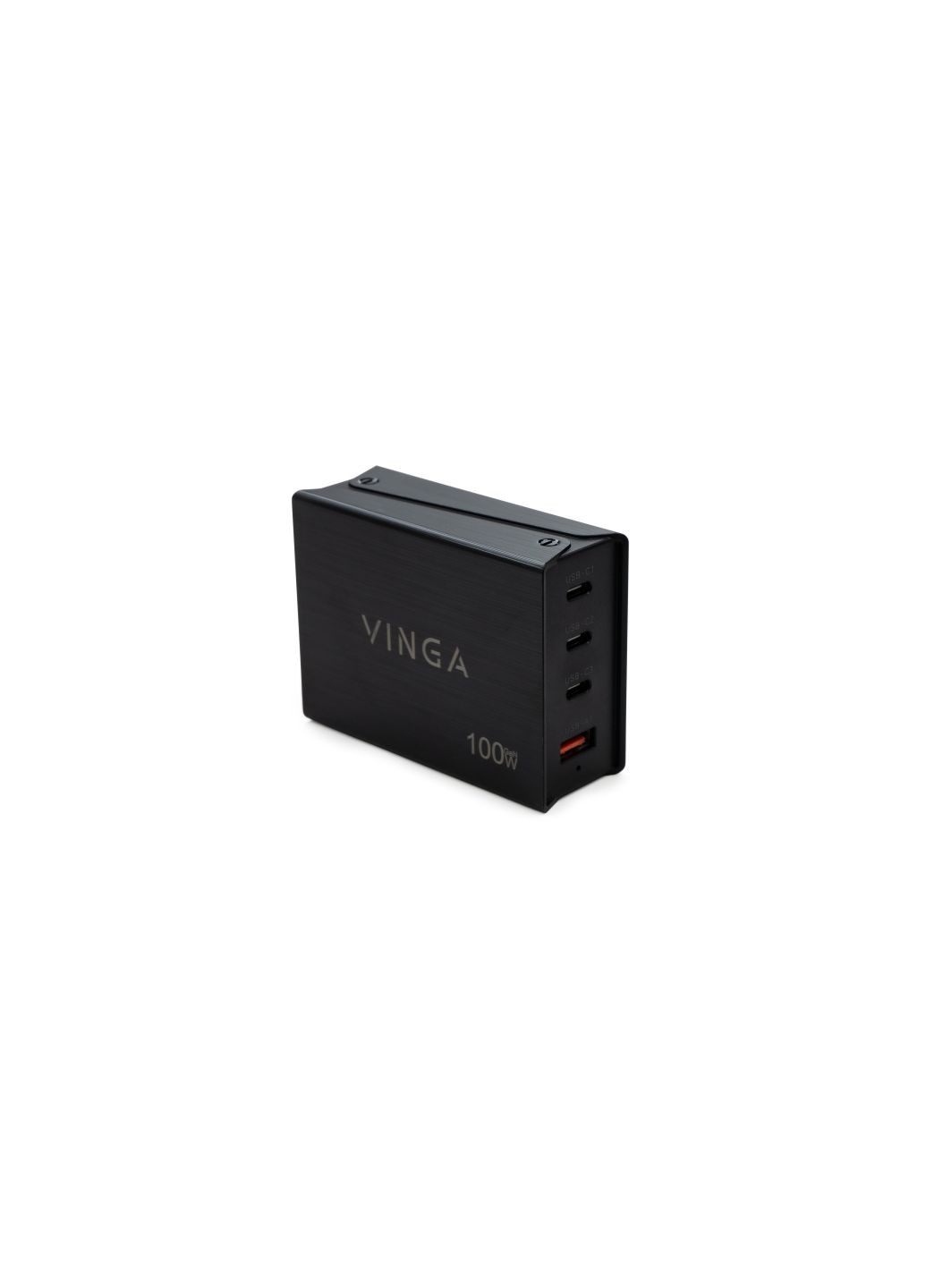 Зарядний пристрій (VCPCH100CB) Vinga GaN 100W PD+QC 3C1A ports 1.2m Wired Charger (370018665)