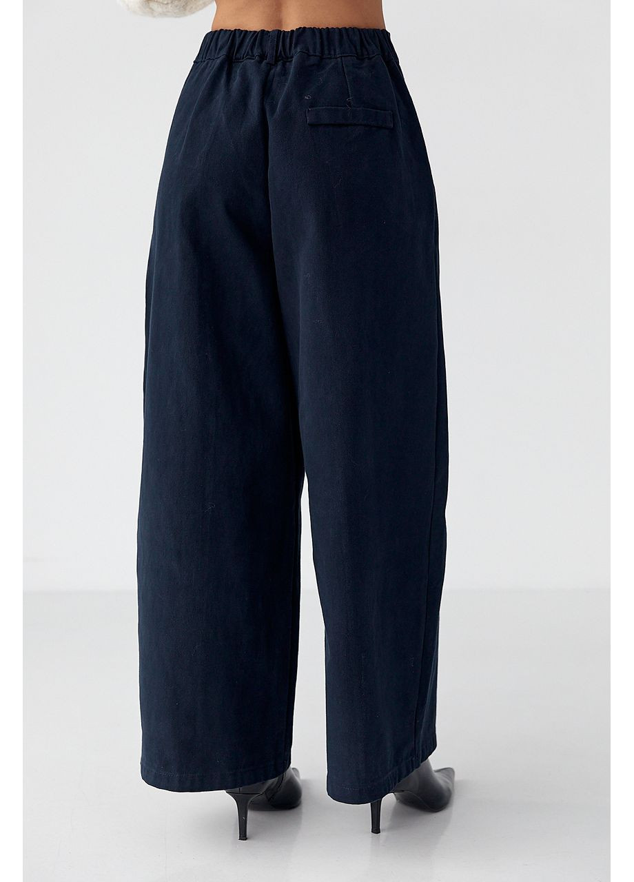 Котонові штани-палаццо зі складками Lurex (370395940)