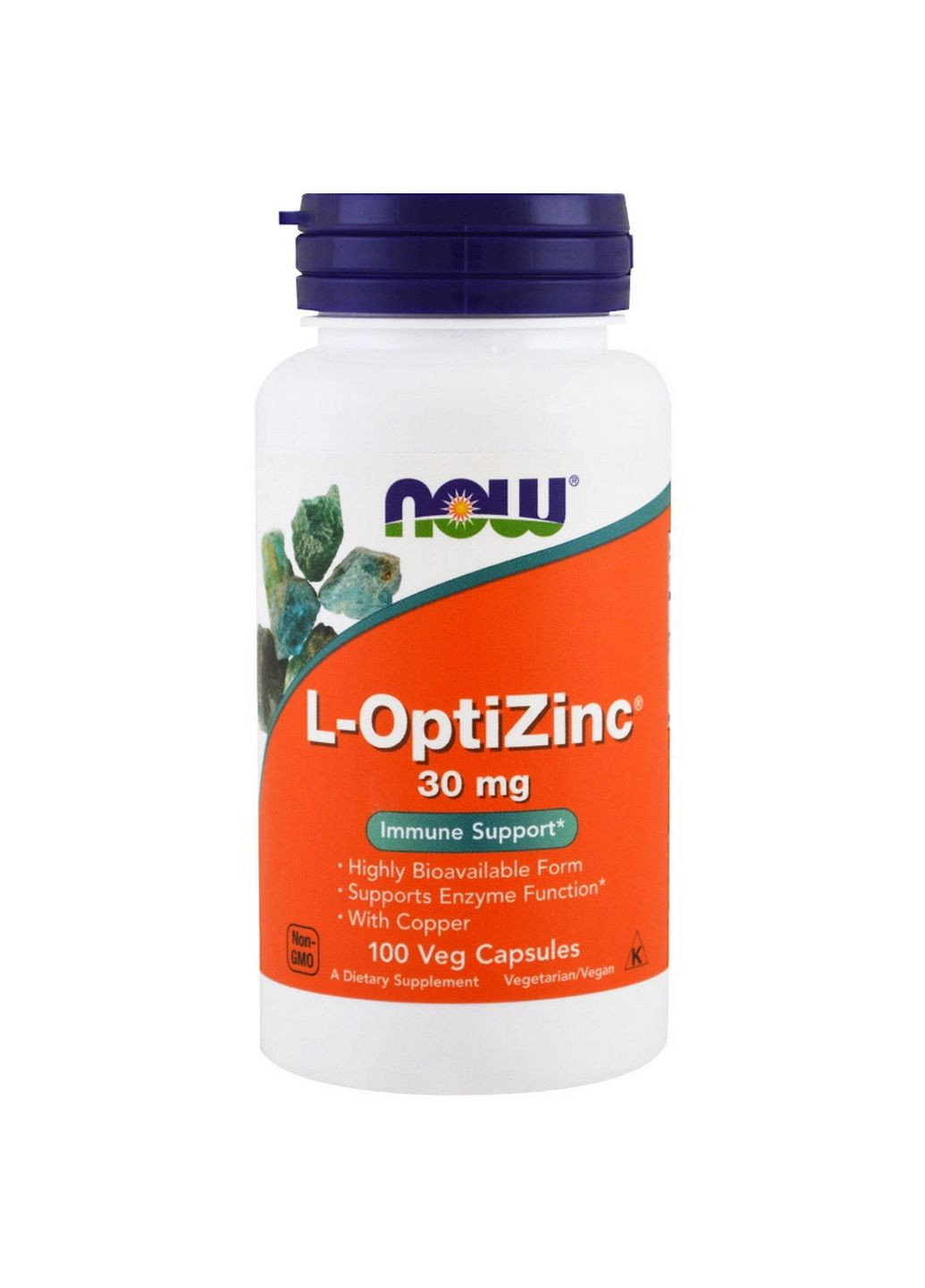 Витамины и минералы L-OptiZinc 30 mg, 100 вегакапсул Now (293343160)