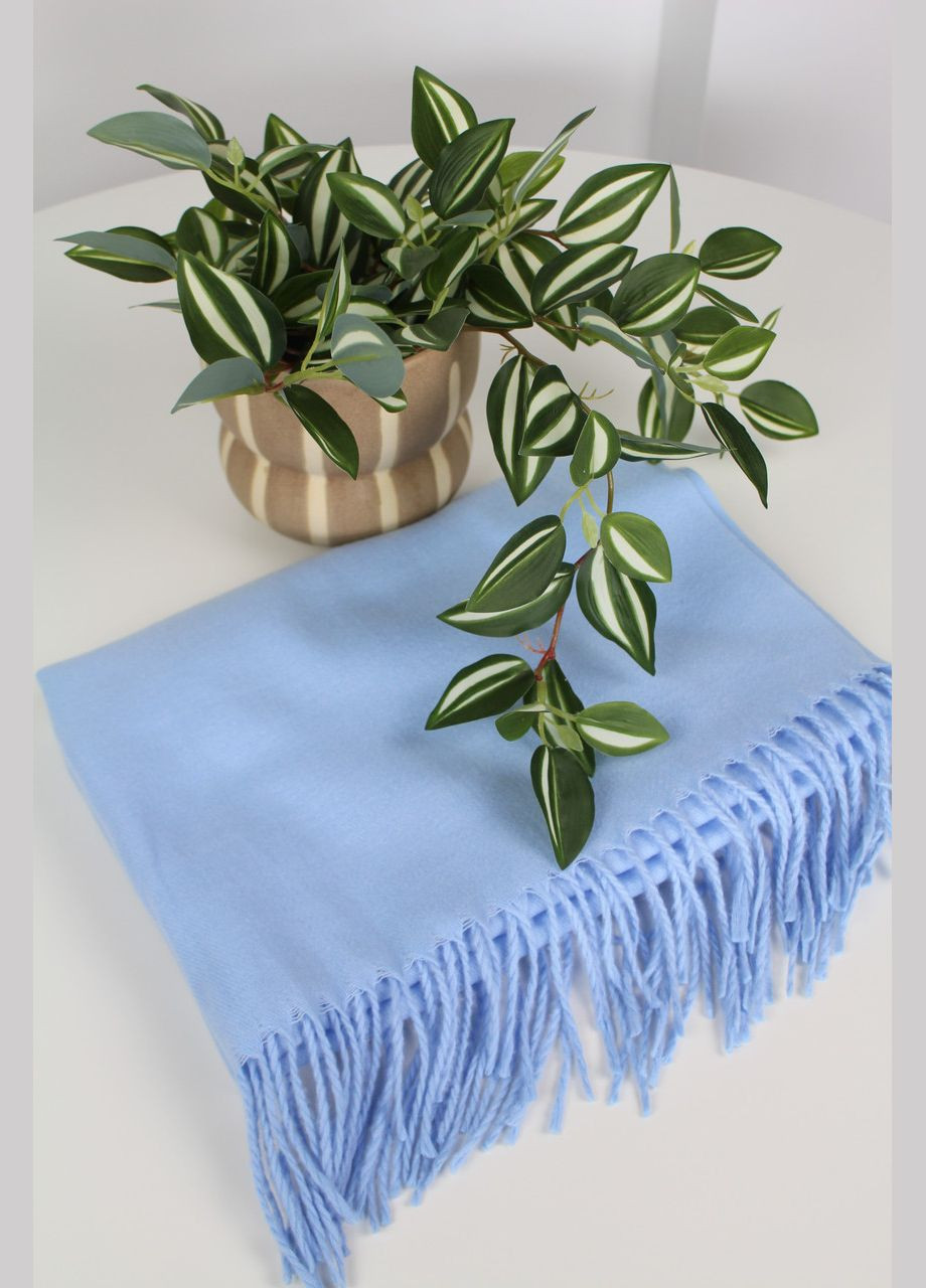 Кашемировый однотонный шарф "Жасмин" Голубой 104004 Cashmere (322502047)