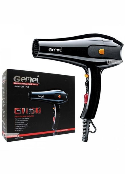 Профессиональный фен для укладки волос с регулировкой скорости и температурного режима GM 1752 2300W Gemei (306716634)