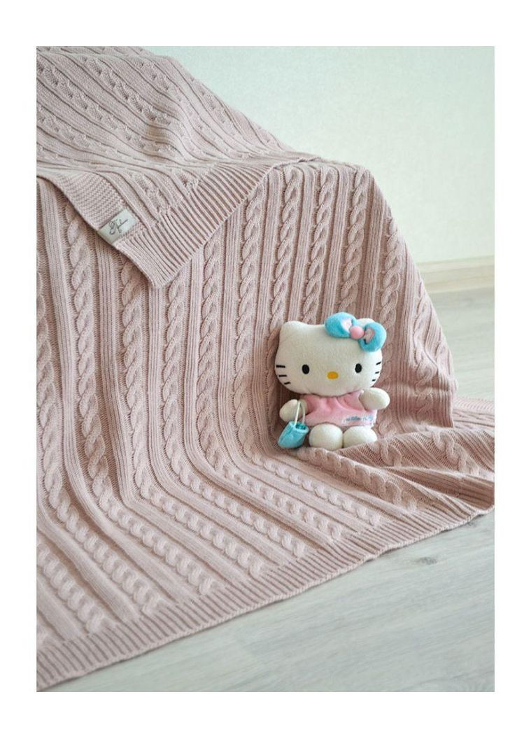 Вязаное покрывало на кровать пудра ТМ Прованс (367726745)