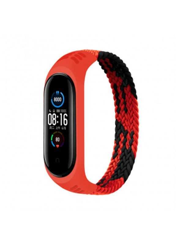 Ремешок Elastic Nylon Style для Xiaomi Mi Smart Band 5/Mi Smart Band 6 Size M Black/Red (706146) BeCover (368581462)