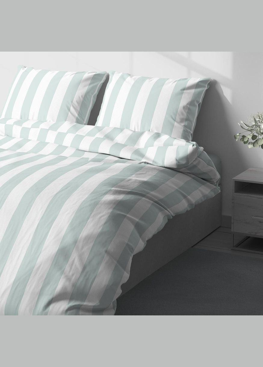 Постельное белье " ",Микрофибра,Голубой с Белым,Двуспальный P-0134 Lelit (316632638)