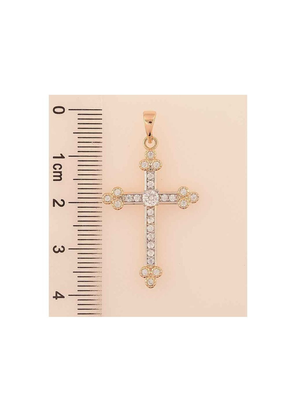 Кулон Позолота 18K + Родій "Хрест з цирконієм" для ланцюжка 271592 Xuping Jewelry (363328471)
