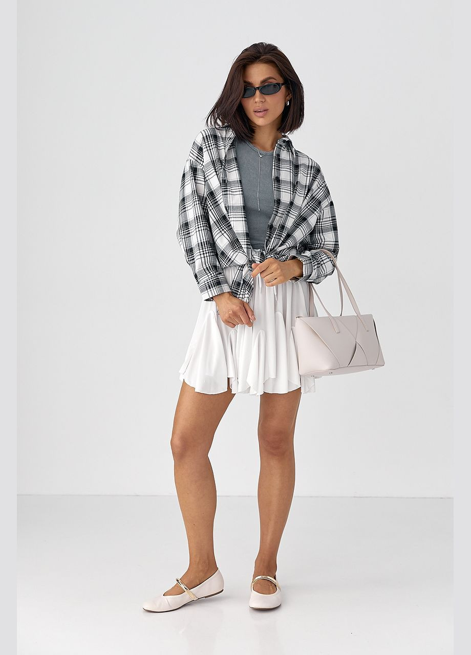 Сорочка жіноча у клітинку вільного крою - жовтий колір Lurex (330988694)