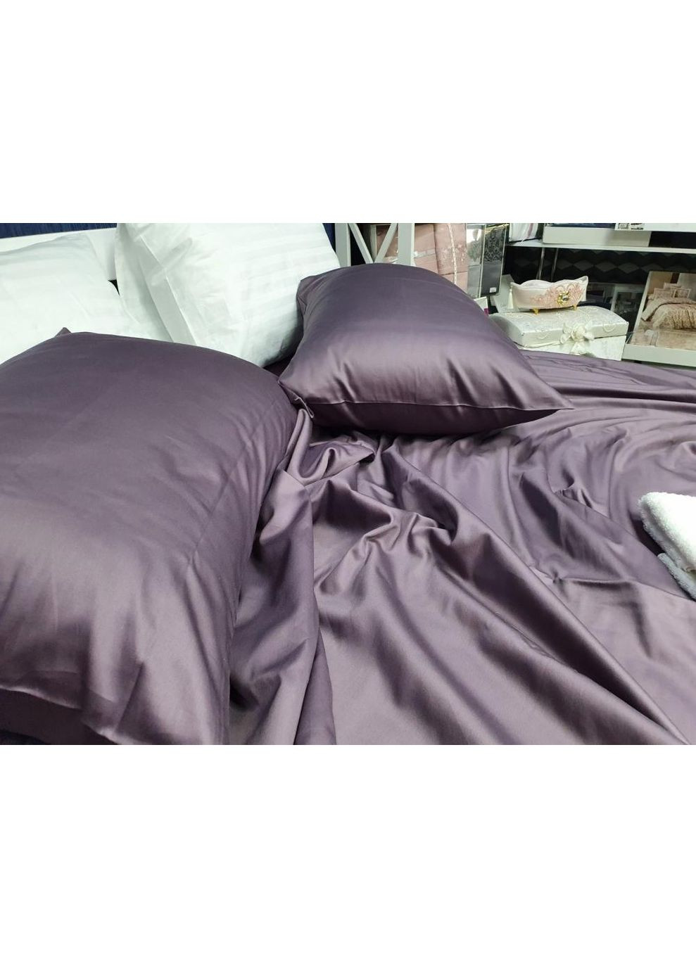 Постільна білизна Фіолетовий(321), сатин PREMIUM Евро розмір, наволочки 50/70 No Brand (363190810)