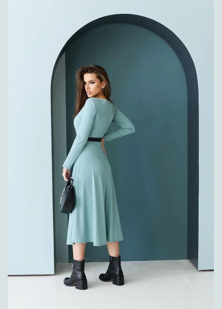 Оливкова повсякденний, кежуал сукня з пишною спідницею Seventeen