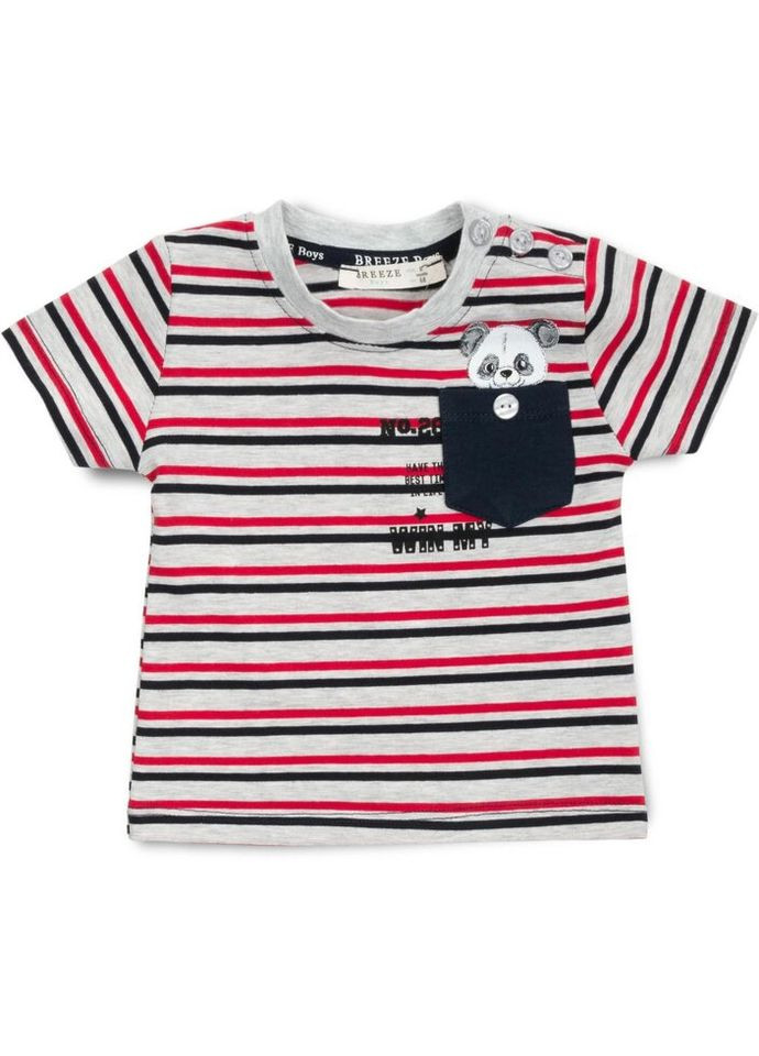 Комбинированный летний набор детской одежды в полосочку (14288-74b-red) Breeze