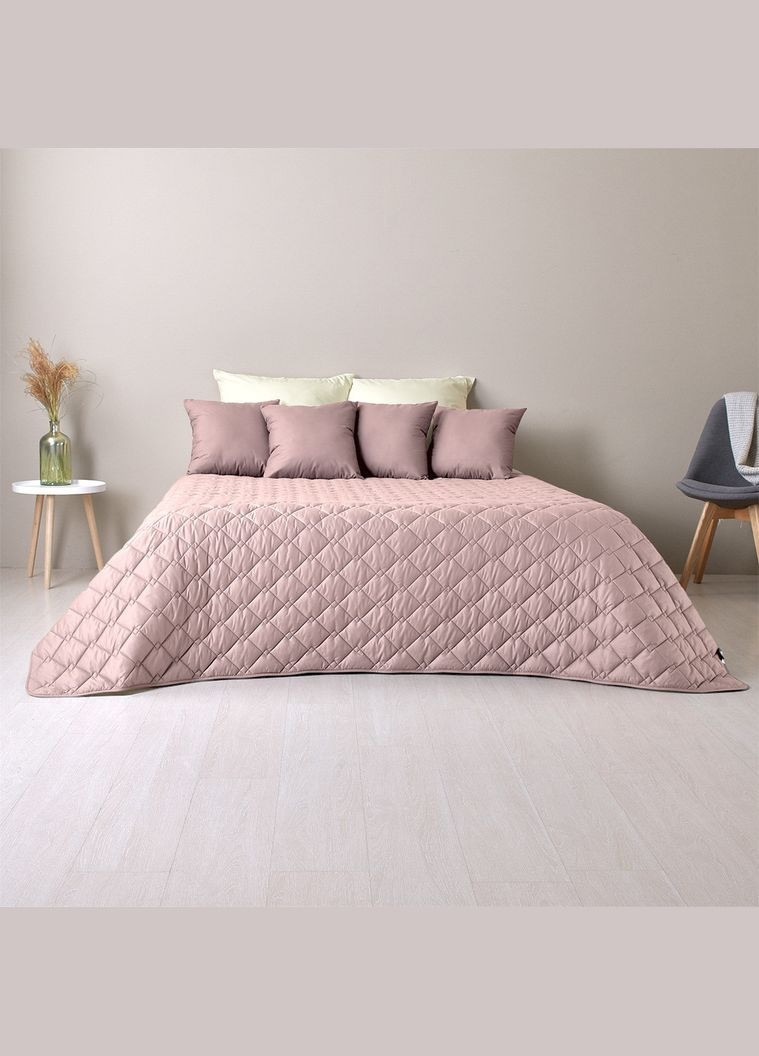 Покрывало Стиль Cube двустороннее пудра/светло-серый 210*240 IDEIA (288045283)