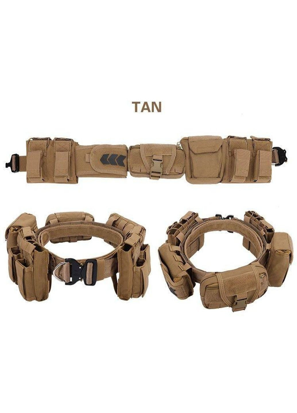 Пояс модульный разгрузочный Yakeda с подсумками и системой Молли Койот No Brand (332636752)