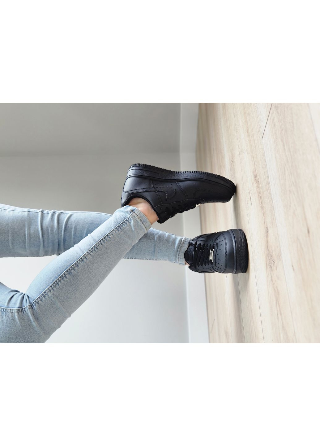 Кросівки жіночі і чоловічі Nike Air Force 1 classic | Найк Аір Форс 1 чорні No Brand чорні демісезони (362561836)