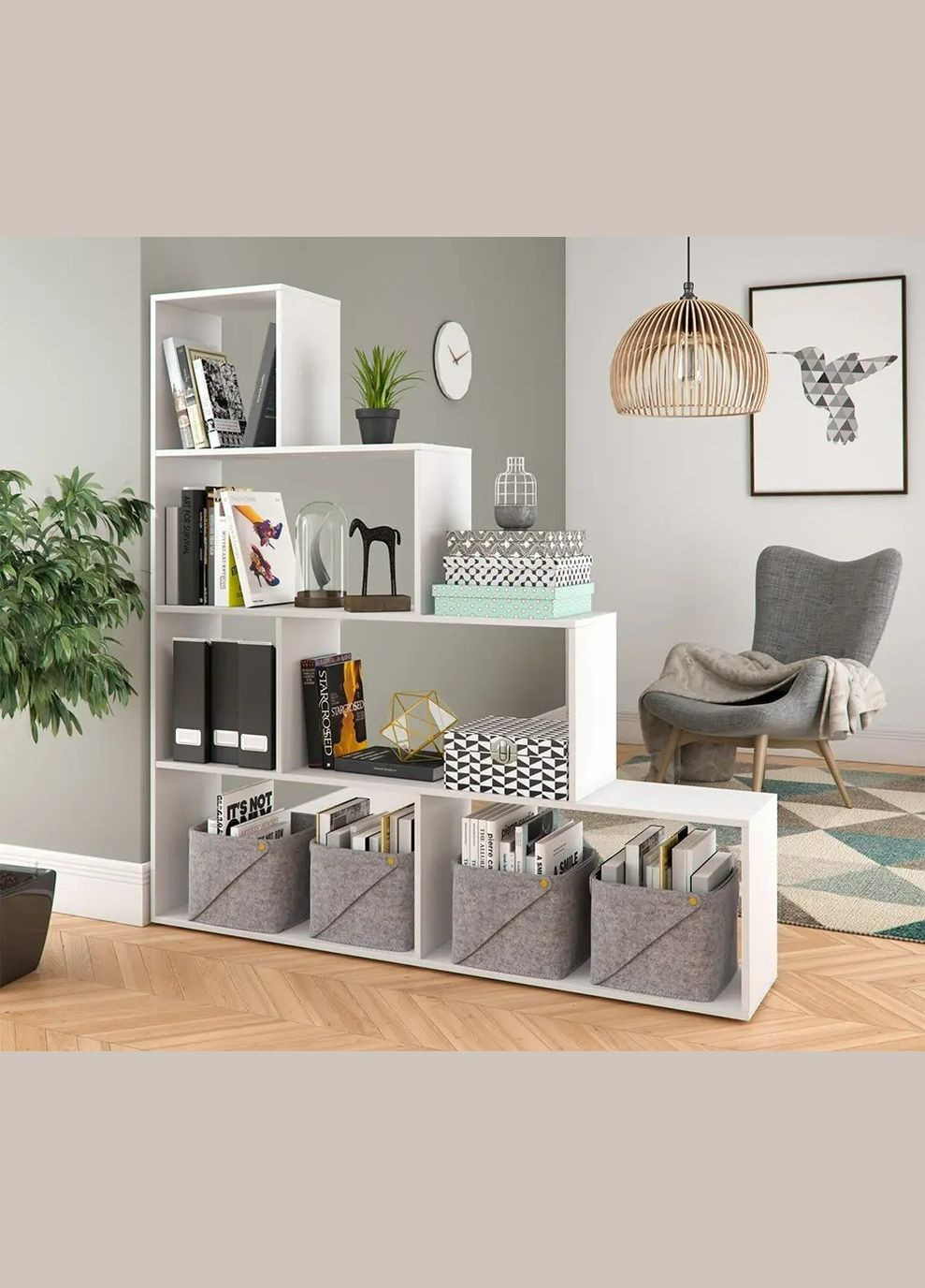 Полка для книг, стеллаж для дома Id A-0057 В1634*Ш1552*Г290 Forte (313587550)