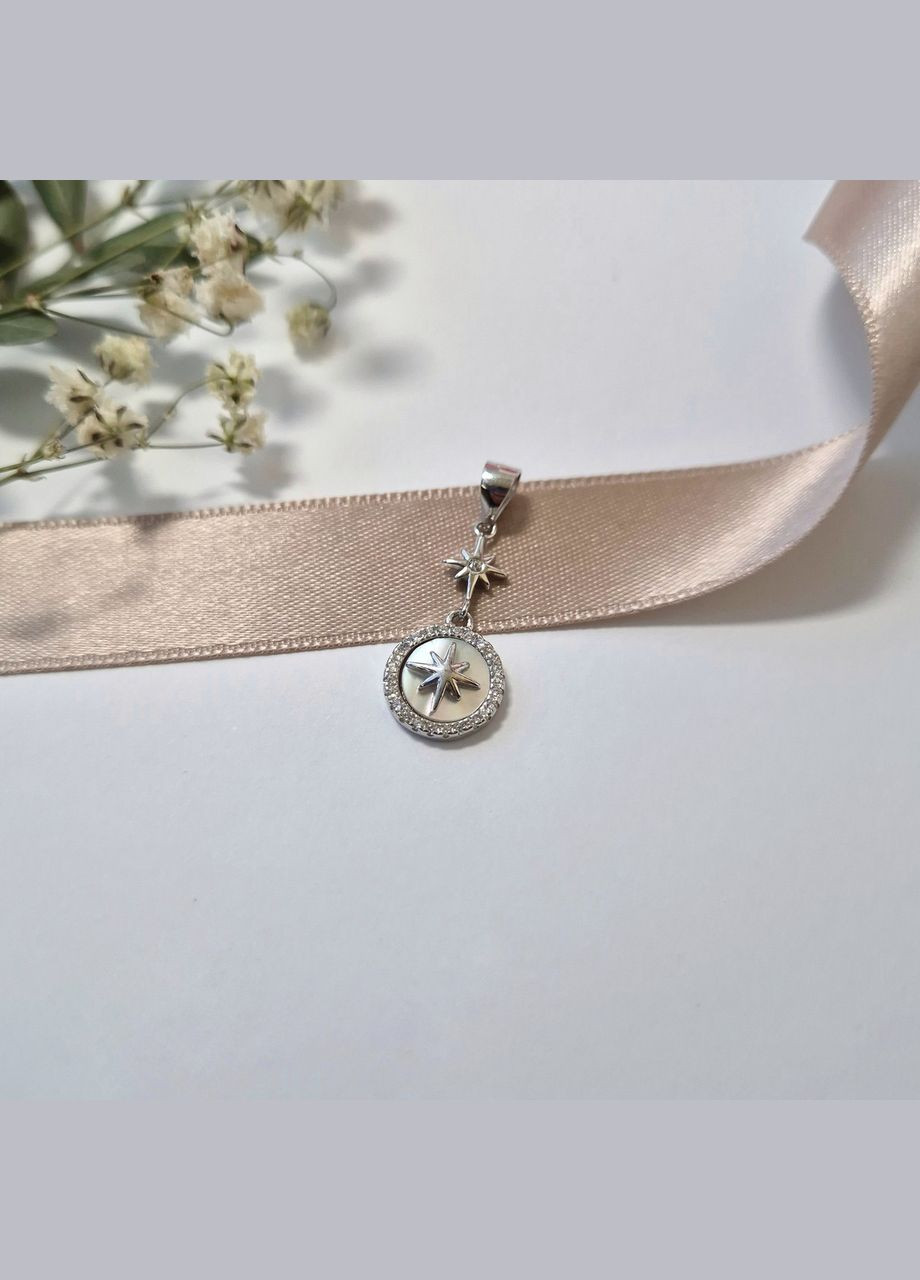 Серебряная подвеска кулон Роза Ветров с Перламутром серебро 925 пробы Родированное 6563р 1.60г No Brand (331148498)