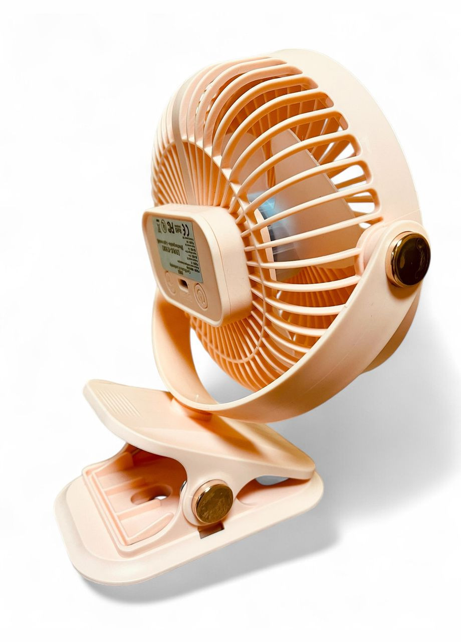 Вентилятор F2-150 аккумуляторный с LED подсветкой и прищепкой - Pink Primo (333720031)
