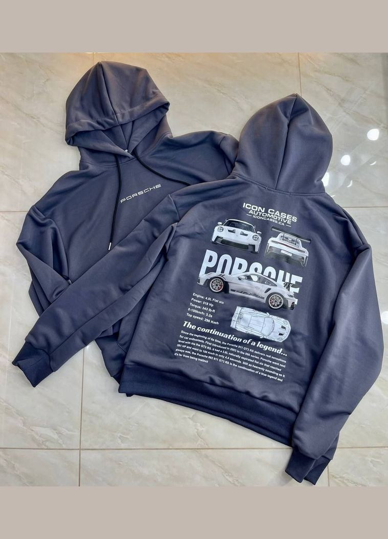 Унісекс худі в стилі оверсайз з принтом та написом MonCher (347163918)