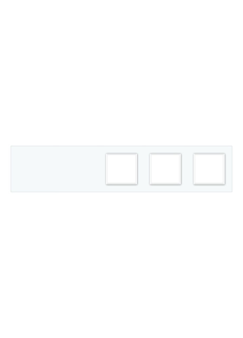 Рамка 5-постовая пустая X сенсоров 3 розетки (X-X-0-0-0), закалённое стекло, белая, 365×80 мм (VL-P700/00/E/E/E-10W) Livolo (370970777)