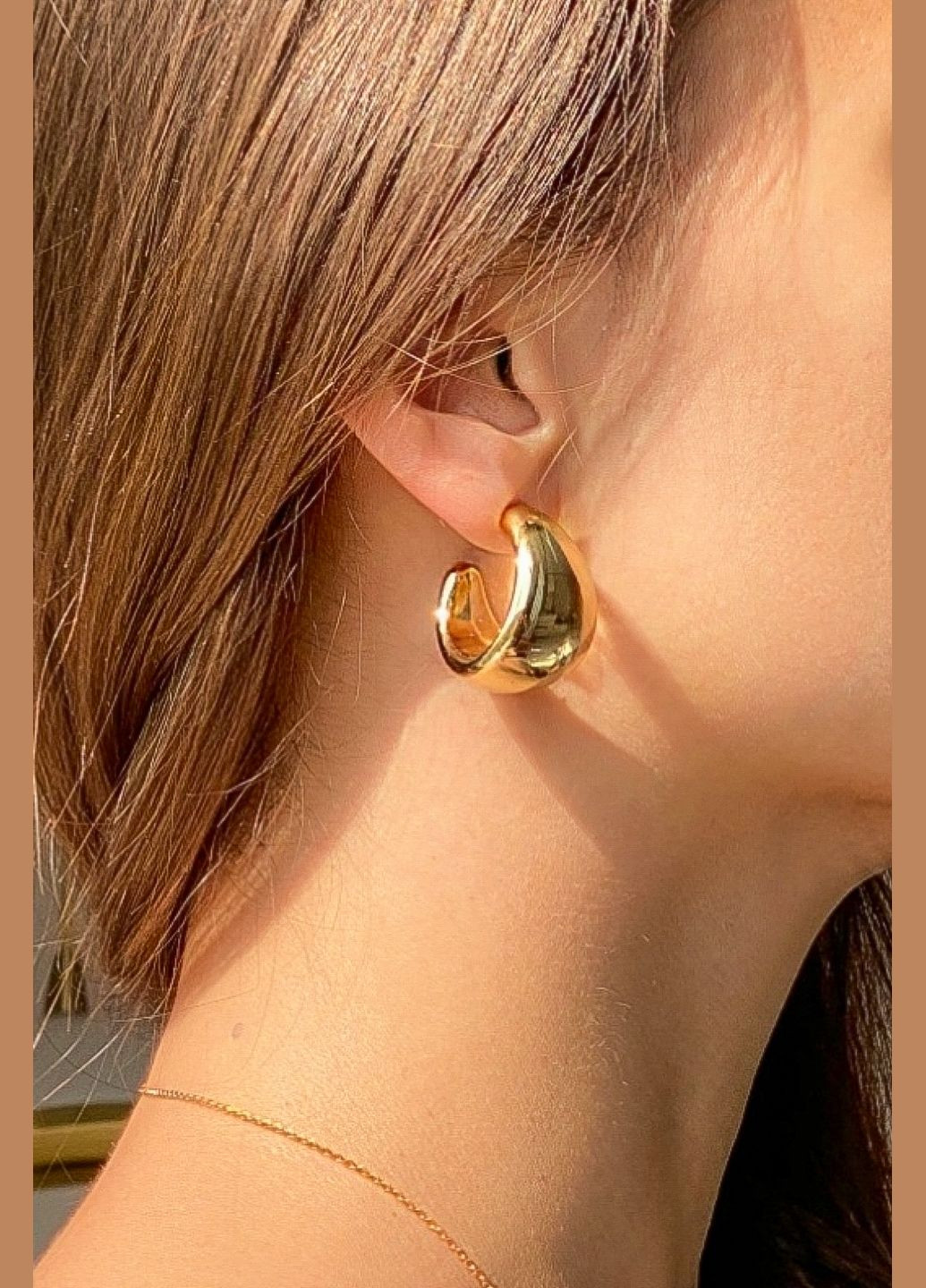 Серьги-гвозди С-капли массивные CHICLY (340905175)