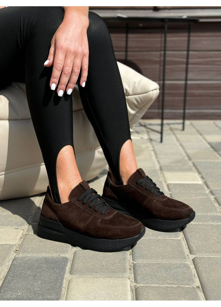 Замшевые кроссовки Helen тёмно-коричневые (351419577)