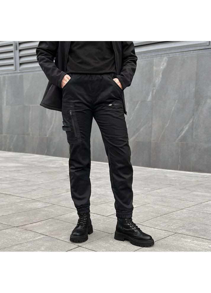 Штани-карго Papin Brodyaga Жіночі Чорний Pobedov (301788927)