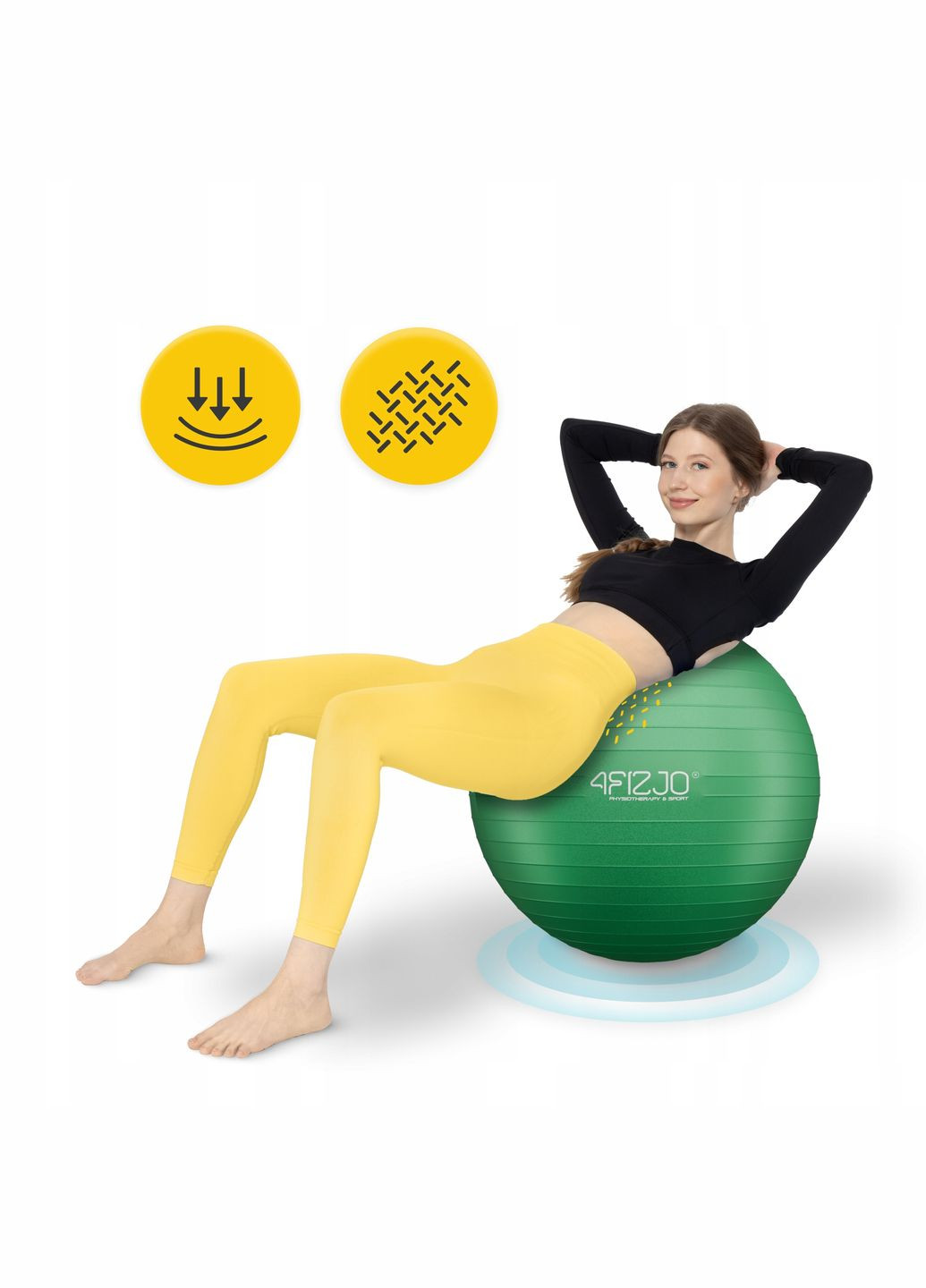 Мяч для фитнеса (фитбол) 75 см Anti-Burst Green () 4FIZJO P-5907222931189 (345710414)