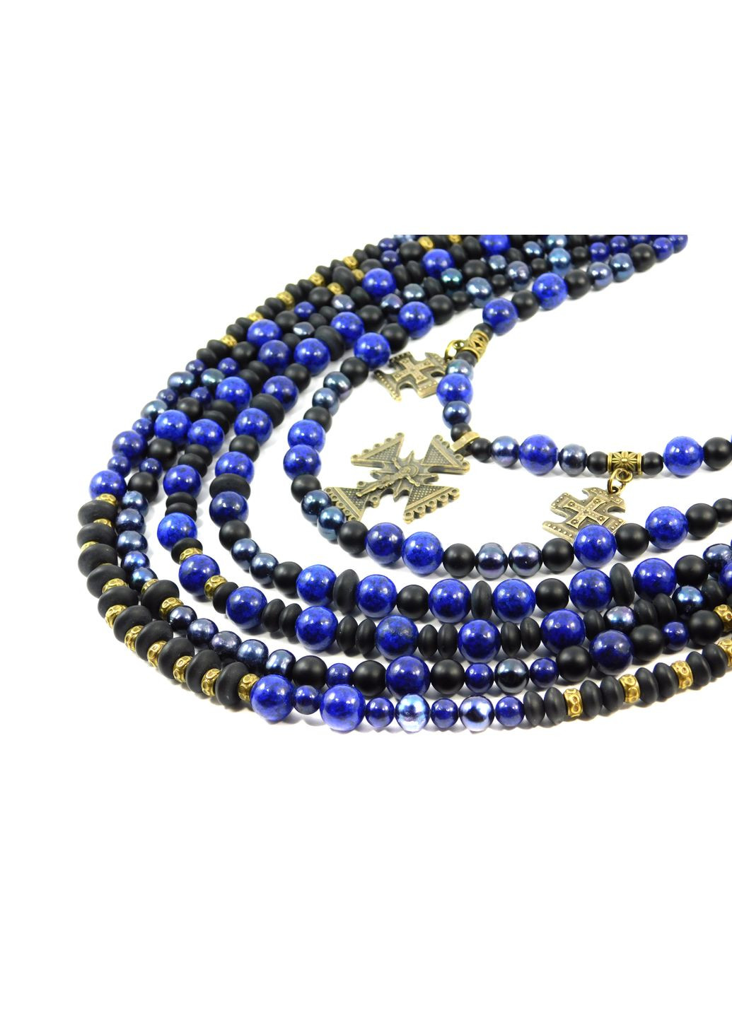 Намисто "Марлена" Лазурит, Перли, Шунгіт Fursa fashion (322313608)