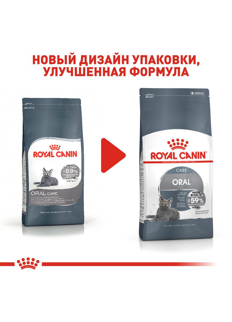 Сухий корм Oral Care для кішок, допомагає підтримувати здоров'я ротової порожнини 8 кг Royal Canin (279570556)