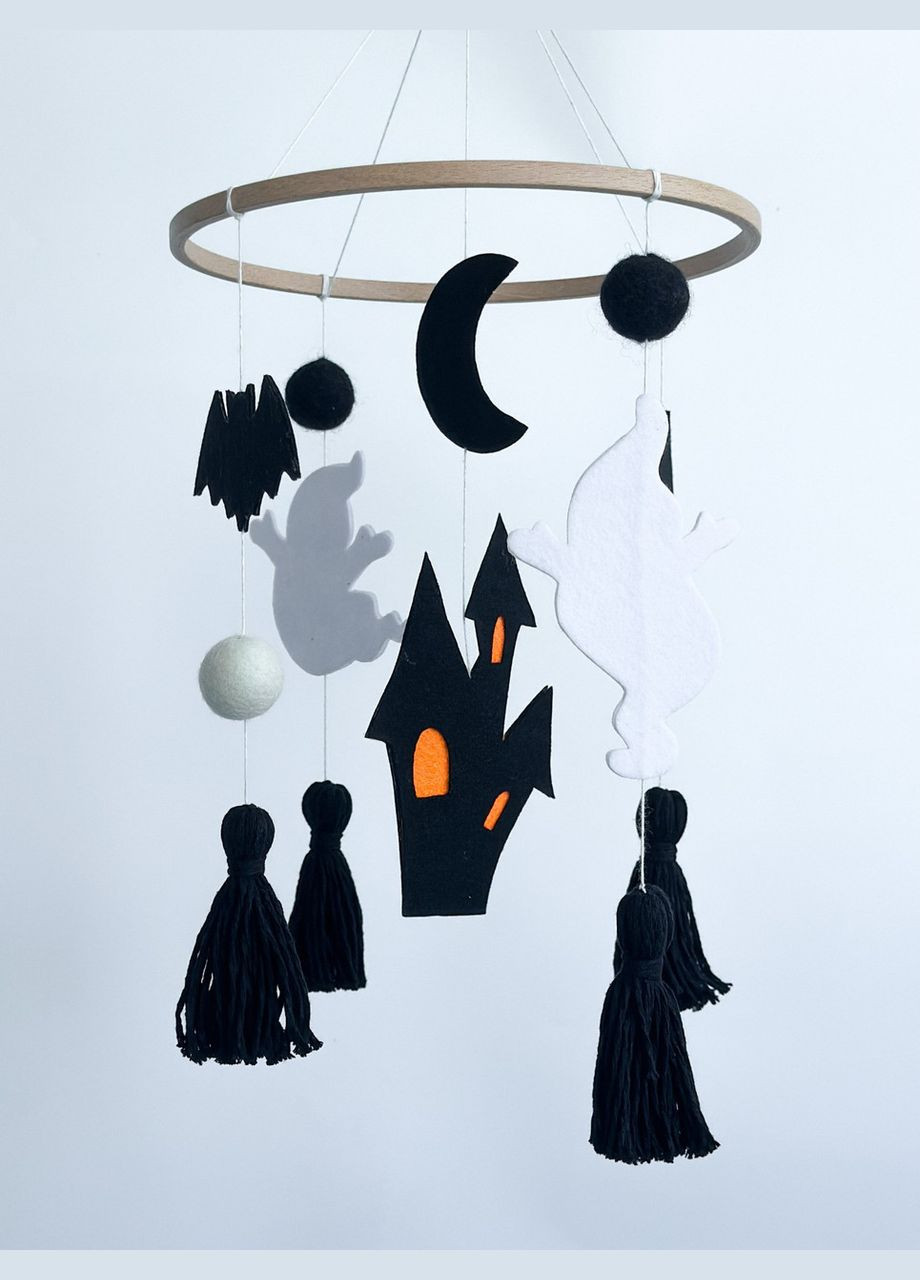 Дитячий мобіль на ліжечко для немовлят ручної роботи WooolyWool «Хеловін» No Brand (342758008)