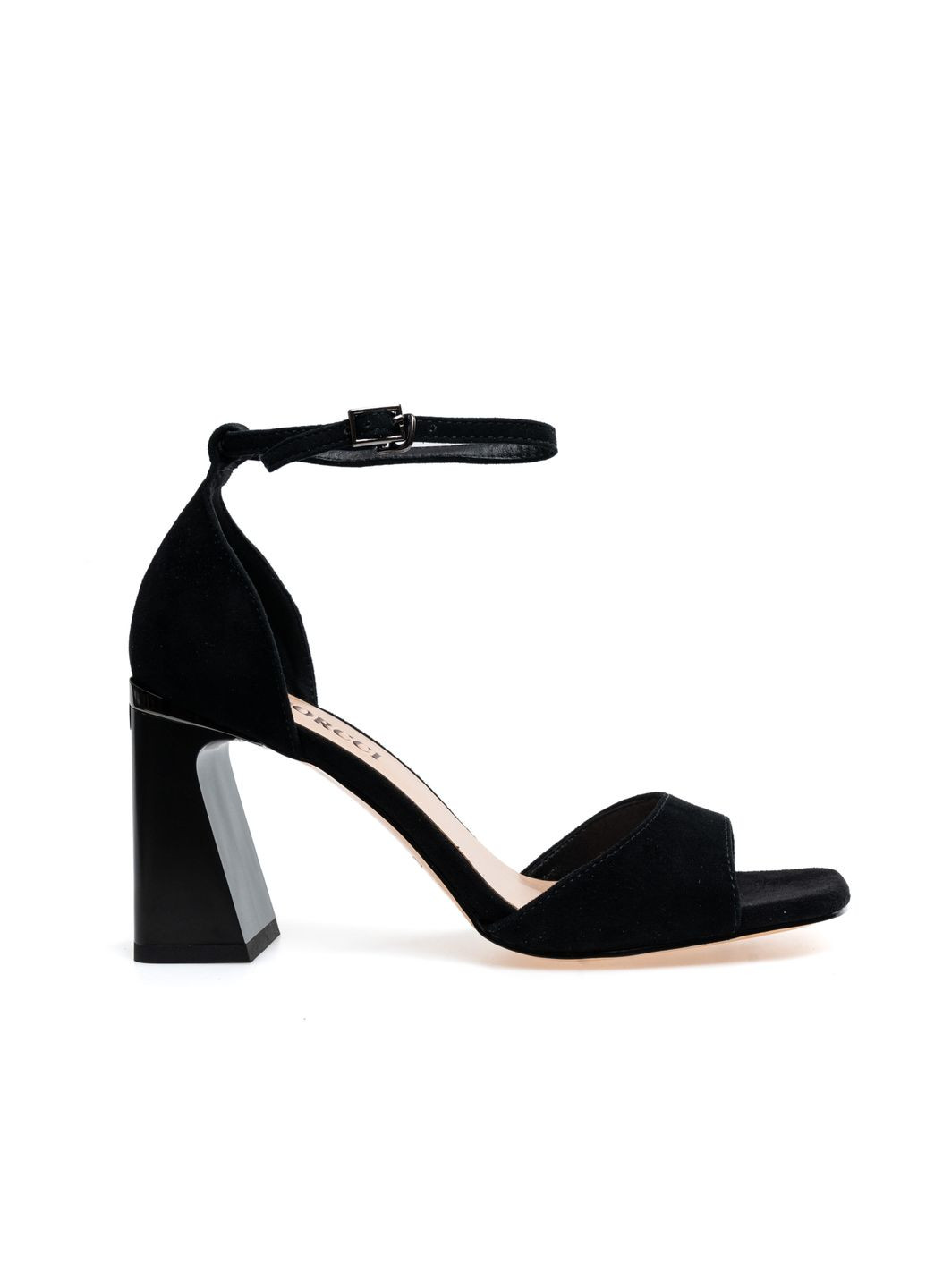 Черные босоножки 01656 черные VIDORCCI с ремешком