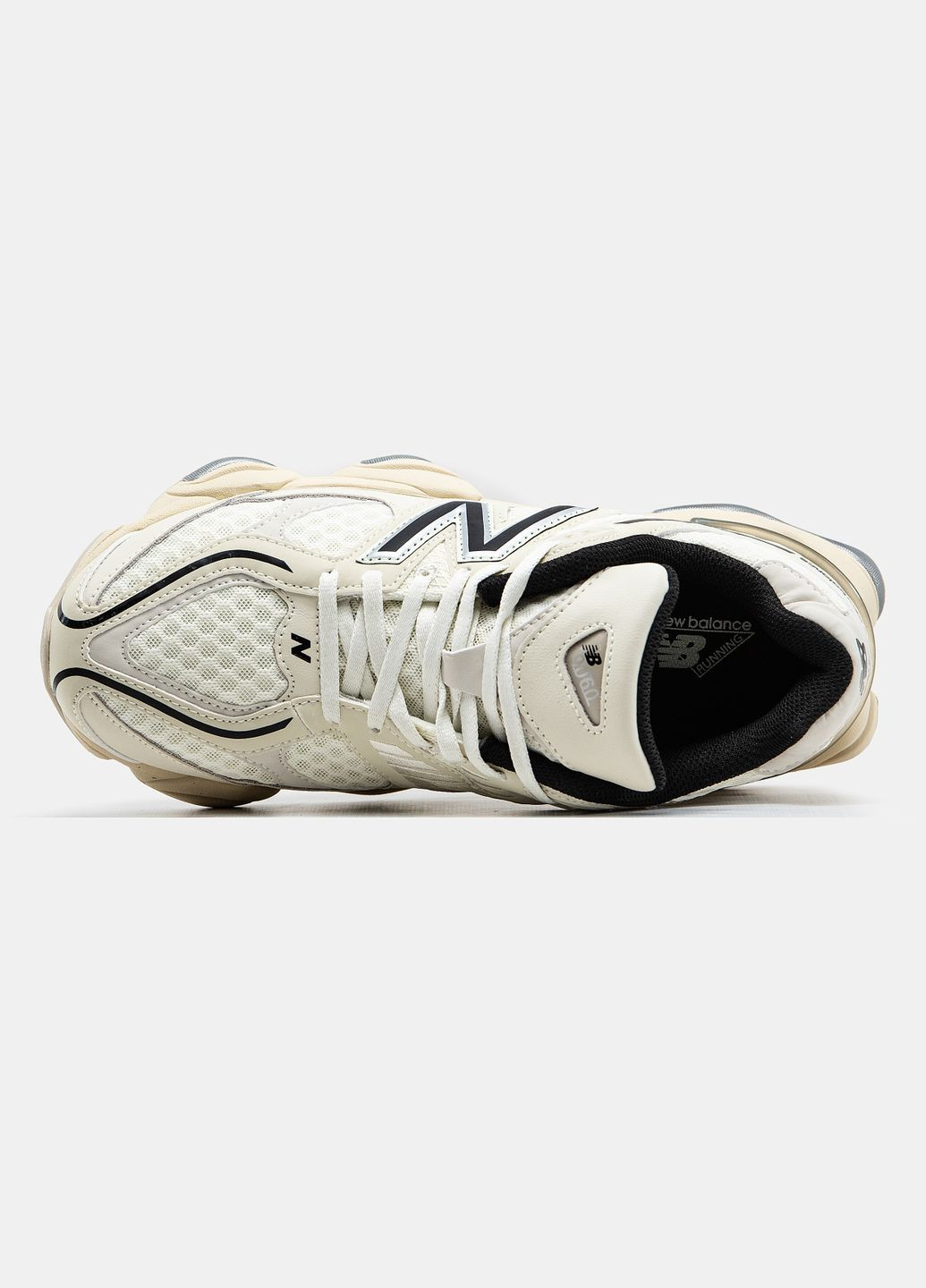 Жіночі кросівки New Balance Cream Black Silver No Brand 9060 білі демісезони (324622432)