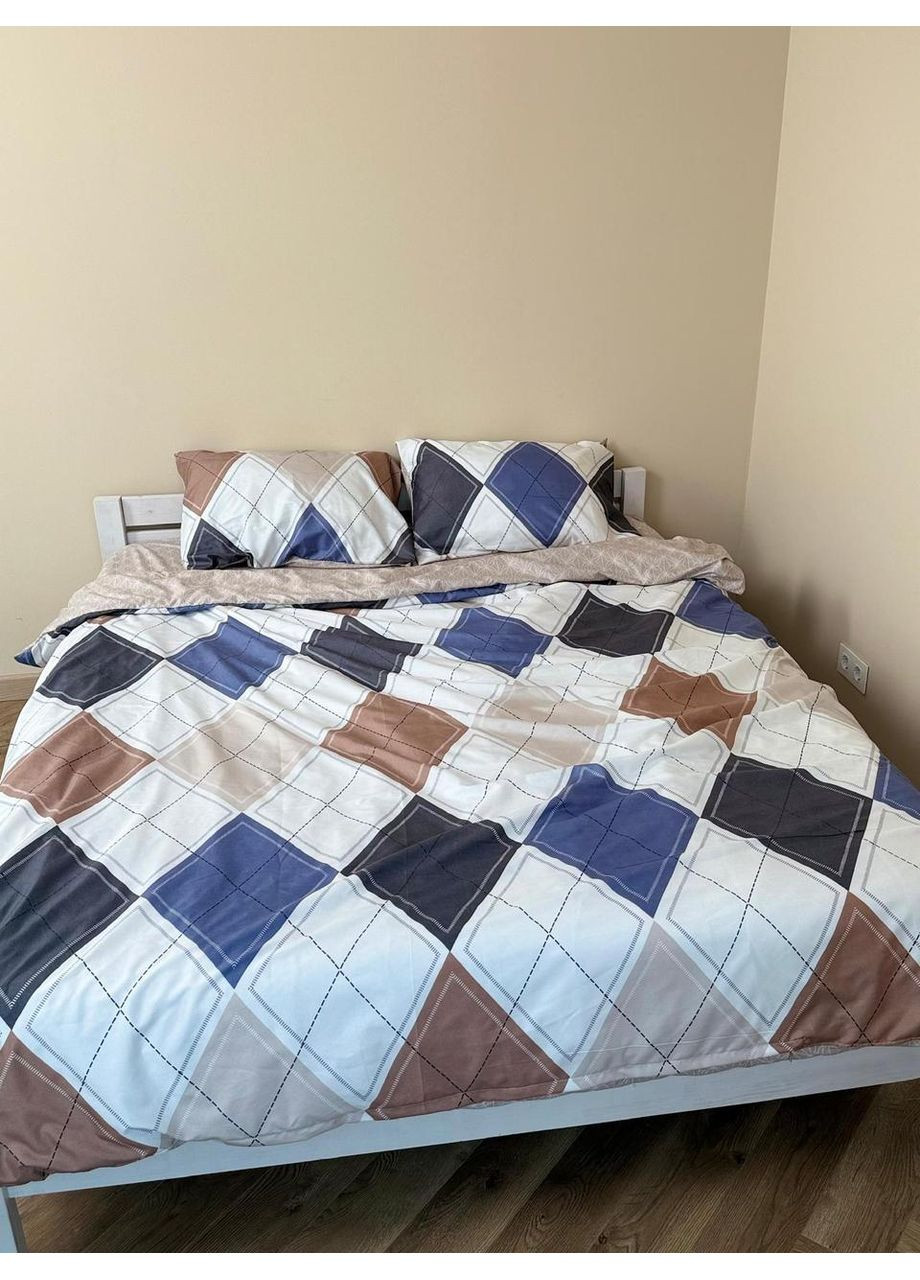 Постільна білизна Мозаїка, сатин Евро розмір, наволочки 70/70 No Brand (364220806)