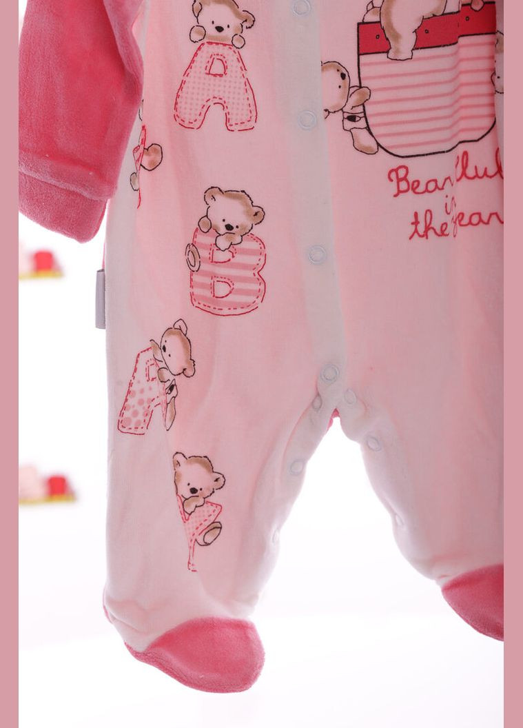Человечек для девочки велюровый BAY розовый 62 см (26504) BABYKROHA (315423978)