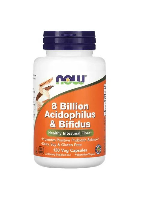 Ацидофілус і біфідобактерії (Acidophilus/Bifidus) 120 вегетаріанських капсул Now Foods (361117816)
