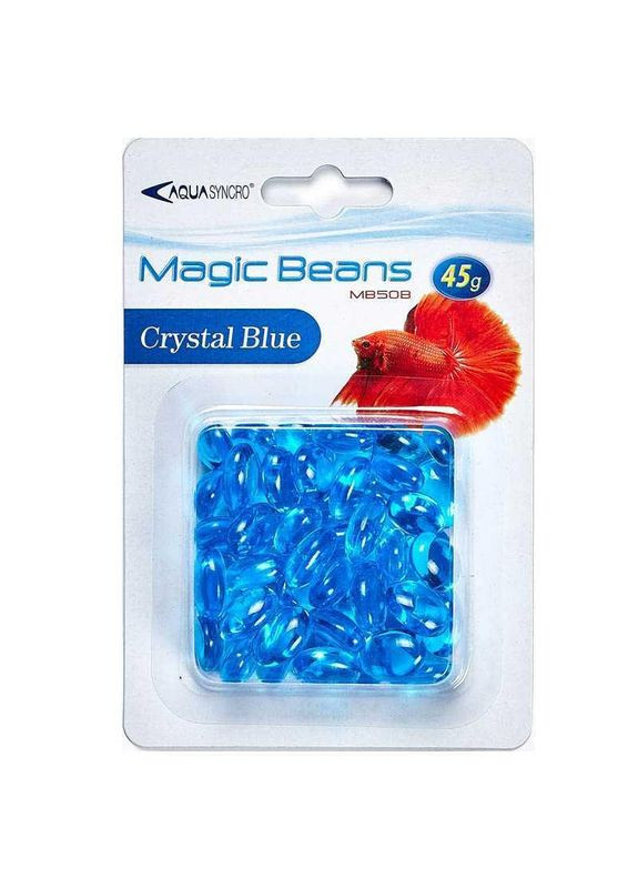 Цветные камешки декор аквариума (Ресан) MagicBeans Crystal Blue голубые 17×13×7 мм, 45 г MB50B 310638 Resun (278308559)