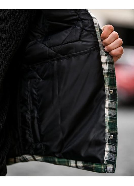 Зеленая демисезонная демисезонная мужская куртка клетчатая зеленая Freedom