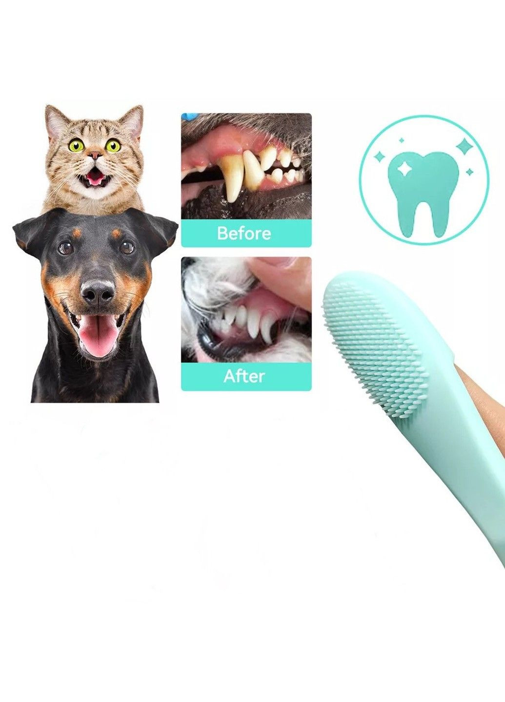 Зубні щітки на палець для собак і кішок, 1 штука Trixie Green Xtep (319664365)