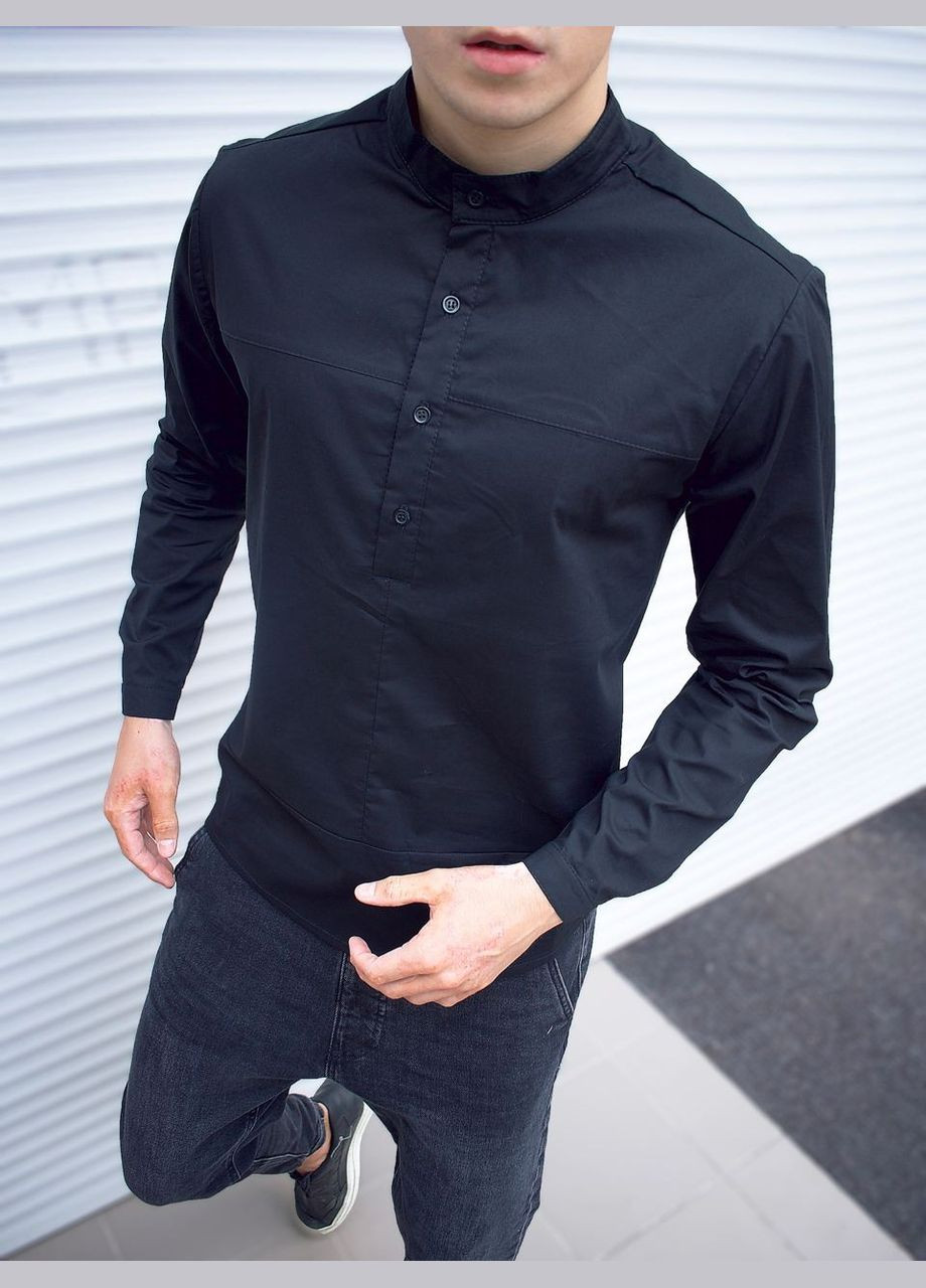 Черная классическая, кэжуал рубашка Vakko