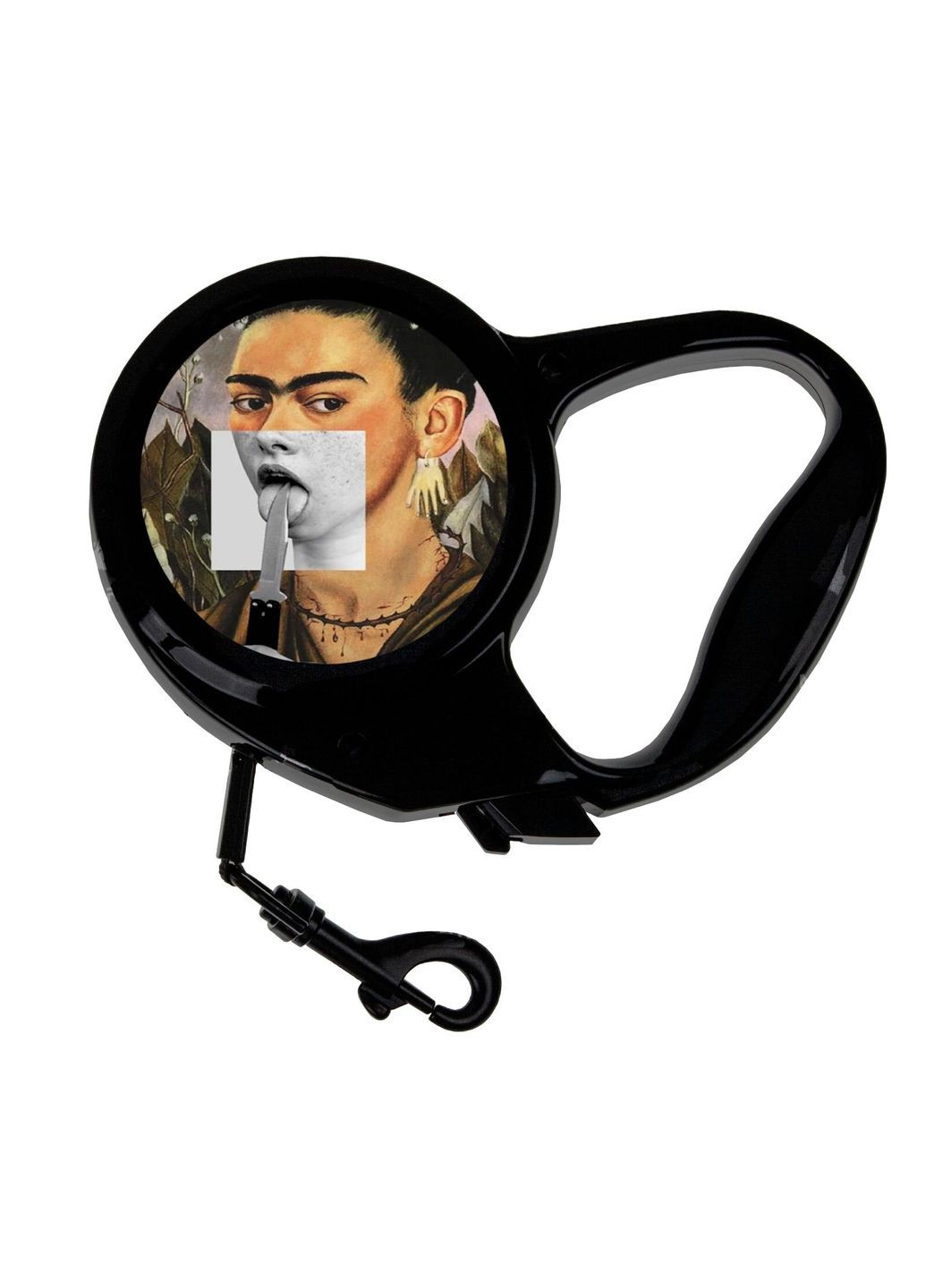 Повідець-рулетка для тварин із принтом картина 3 м чорний No Brand (309153486)