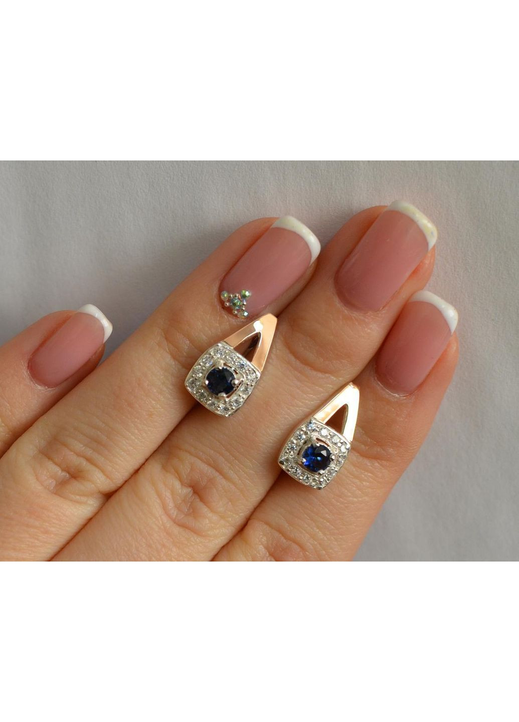 Срібні сережки з пластинами із золота Silver Style (366813869)